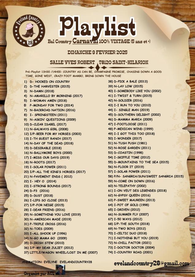 PLAYLIST SAINT HILARION 2025